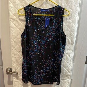 APT. 9 Women's Black Floral Tank Top